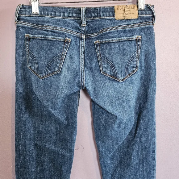 Hollister Dark Wash Super Low Rise Socal Stretch Laguna Slim Skinny Jeans - Picture 6 of 11